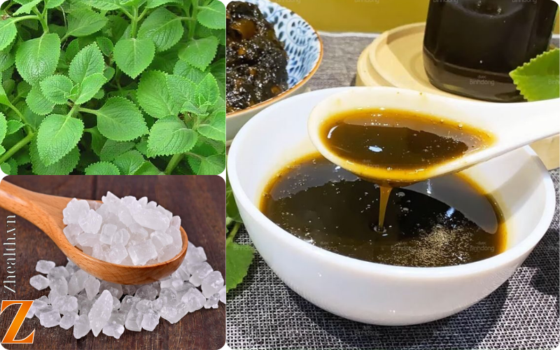 Húng chanh hâp đường phèn trị ho đờm cho bé 3 tuổi